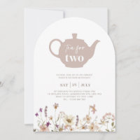 Chá Para Convite Floral De Aniversário De Dois Arc