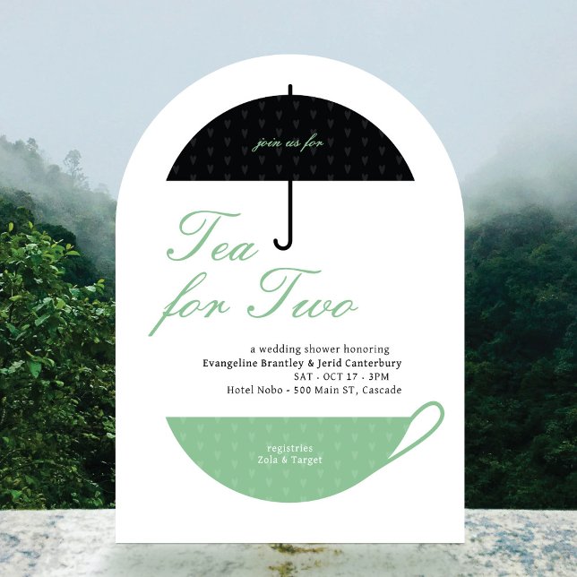 Chá para Dois Convite para Chá Clássico de Casamen (Criador carregado)