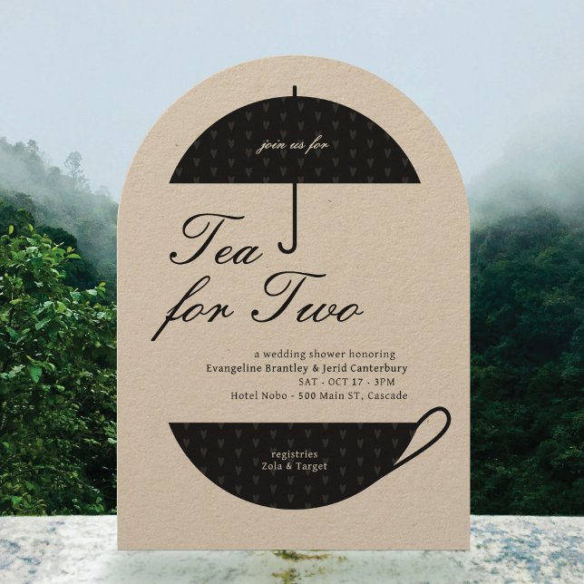 Chá para Dois Convite para Chá Clássico de Casamen (Criador carregado)