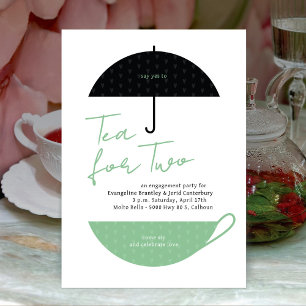 Chá para Dois Convites de festas de chá verde mode