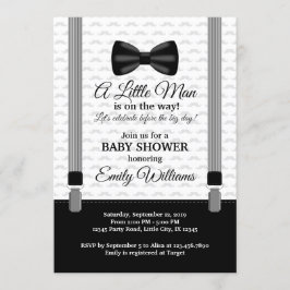 Chá pequeno do laço do convite do chá de fraldas