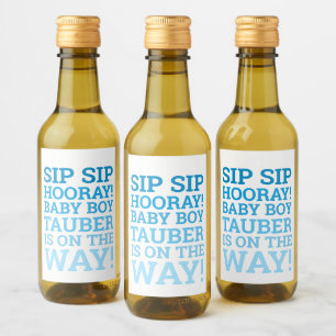 Chá Personalizado de Sip Azul Hooray Baby Boy