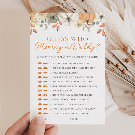 Chá Pumpkin adivinha quem Mamãe ou jogo de Pai