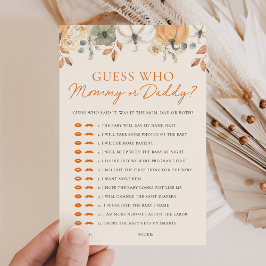 Chá Pumpkin adivinha quem Mamãe ou jogo de Pai