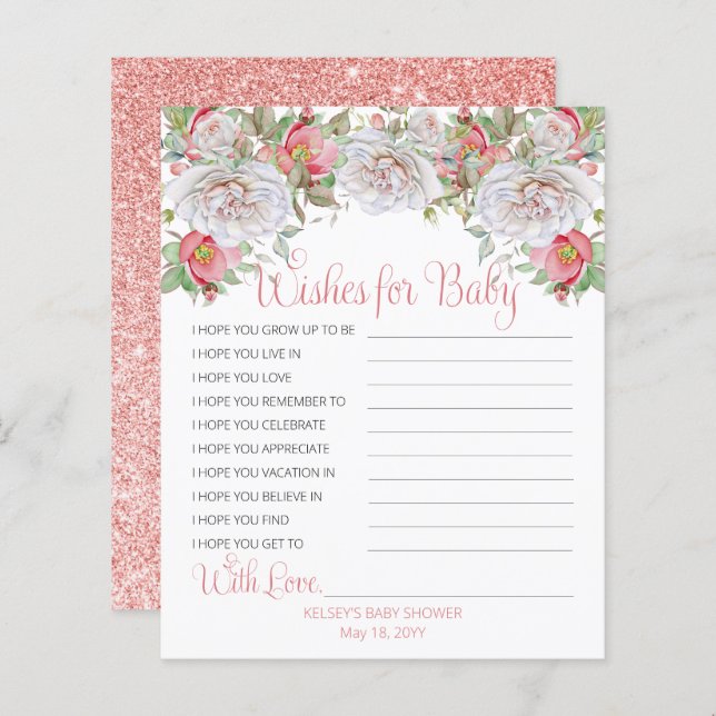 Chá rosa de sangue rosa doce Desejo um bebê (Frente/Verso)