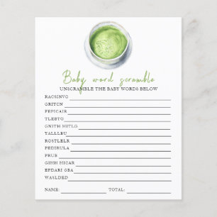 Chá verde matcha baby shower - Palavras Desordenad