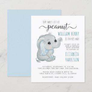 Chá Virtual Baby Boy do Elefante Azul de Orçamen