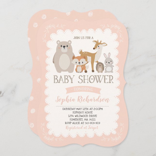 Chá Whimsical de Convite para Chás de fraldas de M (Frente/Verso)