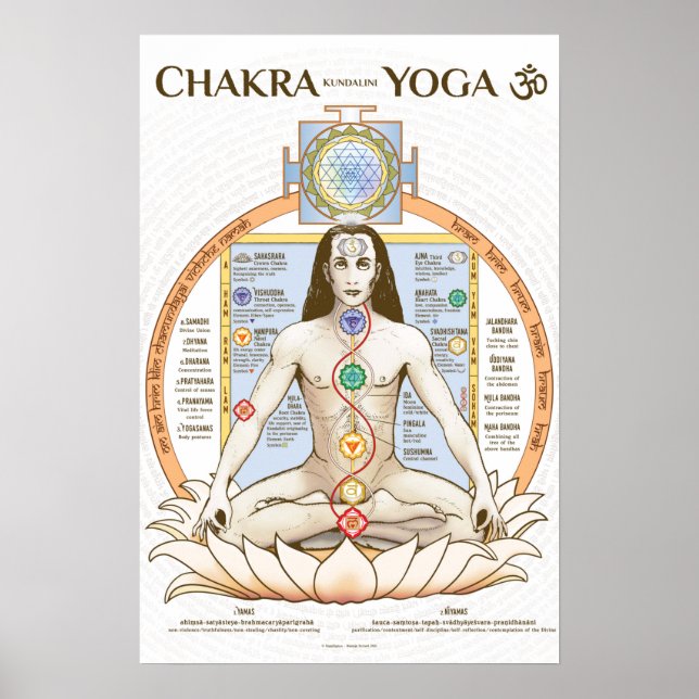 Chakra Kundalini Yoga Poster Inglês (Frente)