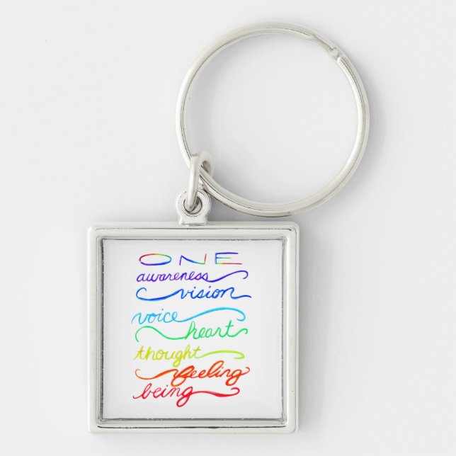 Chakra One Inspirational Words Art Chaveiros (Frente)