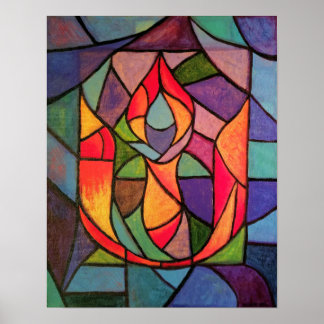 Chalice Flaming UU Poster Impressão