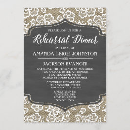 Chalk Burlap e Lace Jantam Convites