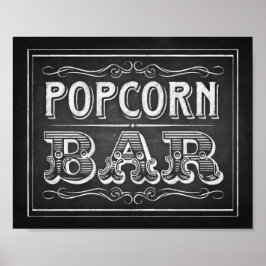 Chalk Style POPCORN BAR Sinal Impressão