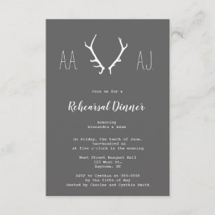 Chalkboard antlers ensaiam convites para janto