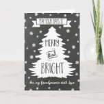 Chalkboard Avós Felizes Cartão de Natal<br><div class="desc">Feliz cartão de cumprimentos de Natal para sua avó e vovô com padrão rústico de quadro de quadro,  árvore de natal e flocos de neve. Deseje bem aos seus avós nesta temporada de festas com este cartão de na moda.</div>