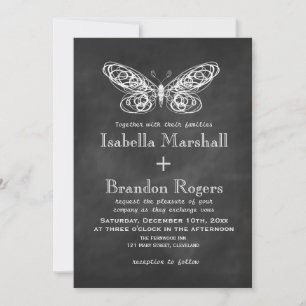 Chalkboard Butterflies Convite 2