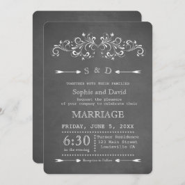 Chalkboard Flourish e Swirl | Convite Para Casamen