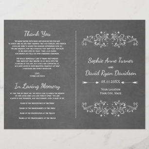 Chalkboard Flourish e Swirl Programa Casamento