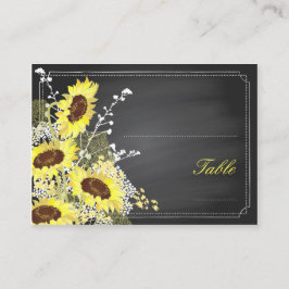 Chalkboard Girassóis Flores Rústicas Cartões de Ca