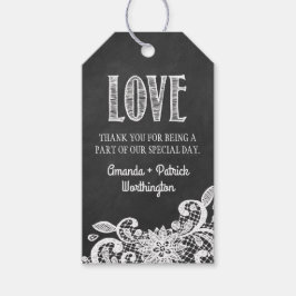 Chalkboard Lace Wedding Favor Obrigada Etiquetas D