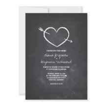 Chalkboard Love Heart Rusch Convite de casamento