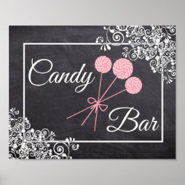 Chalkboard Olha Poster de Bar de doce de Casamento