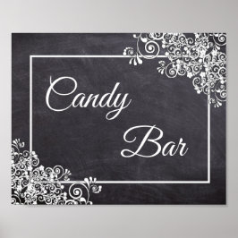 Chalkboard Olha Poster de Bar de doce de Casamento
