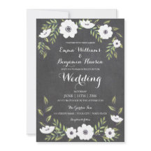 Chalkboard Painted Anemones - convite para casamen