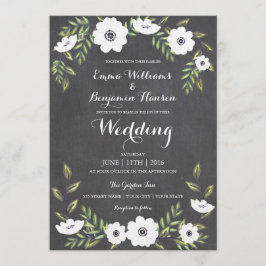 Chalkboard Painted Anemones - convite para casamen