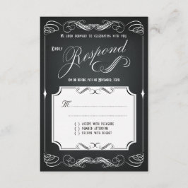 Chalkboard Vintage Bold Typografia Casamento RSVP
