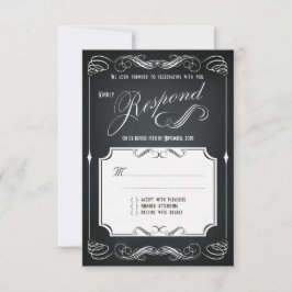 Chalkboard Vintage Bold Typografia Casamento RSVP