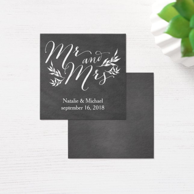 Chalkboard Wedation Name Plate Card (Mesa)