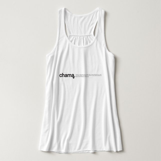 Chama Black and White Tank Top (Frente do Design)