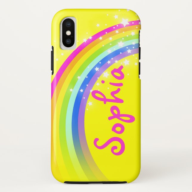 Chamada de capas de iphone amarela arco-íris de 6  (Verso)