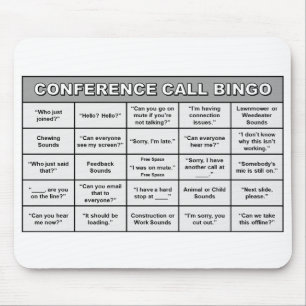 Chamada de Conferência Bingo Mousepad