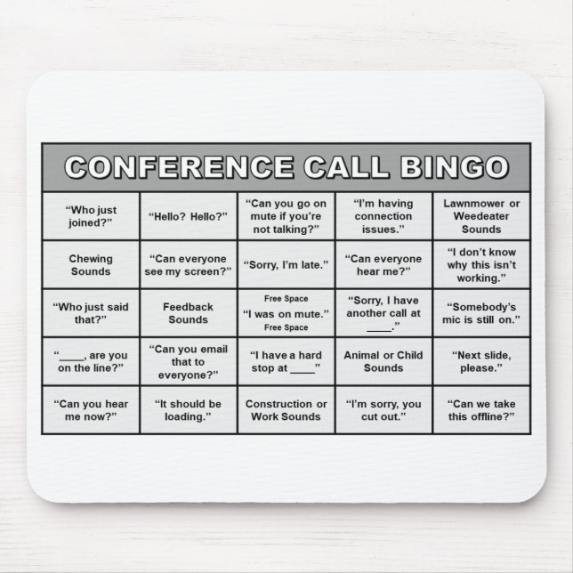 Chamada de Conferência Bingo Mousepad (Frente)
