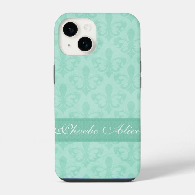 Chamada de Fleur de Lis damask hort verde (Verso)