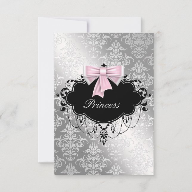 Chamada RSVP para Chuveiro de Bebê Menina Princesa (Frente)