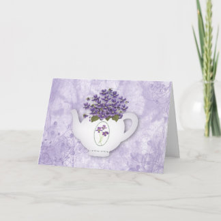 Chamada Violeta Fonte Grande Cartão de Aniversário