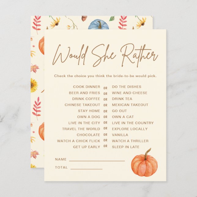 Chamar Abóbora Ela Preferencialmente Jogo De Chá d (Frente/Verso)