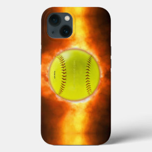 Chamas de bola de fogo de softball amarelo do Slip
