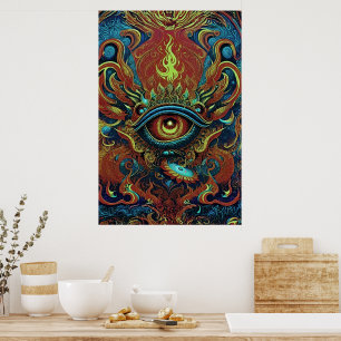 Chamas visionárias: Poster espiritual
