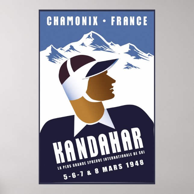 Chamonix, França, Poster de Esqui (Frente)