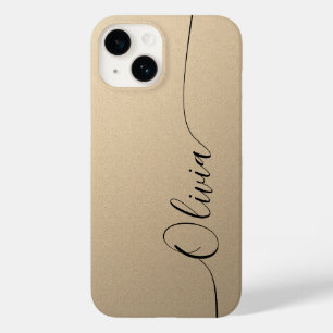 Champagne Black Elegant Calliographic Nome do Scri