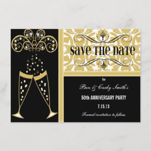 Champagne & Damask Salvar o Convite de Data