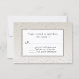 Champagne Glitter e Cartão RSVP de Casamento Brilh