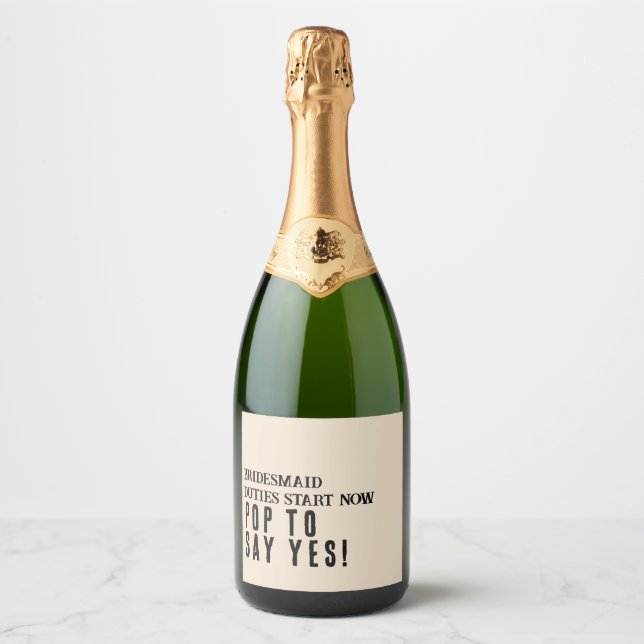 Champagne Label Bridesmaid Proposta (Frente)