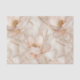 Champagne Magnolias Decoupage Papel Tecido