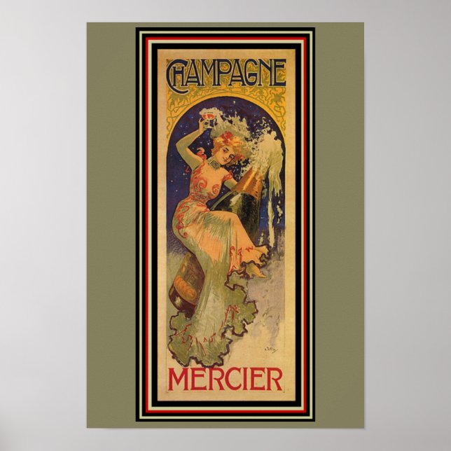 Champagne Mercier Art Nouveau Poster 13 x 19 (Frente)