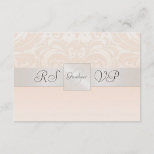 Champagne Monograma Damask RSVP Reply Invent